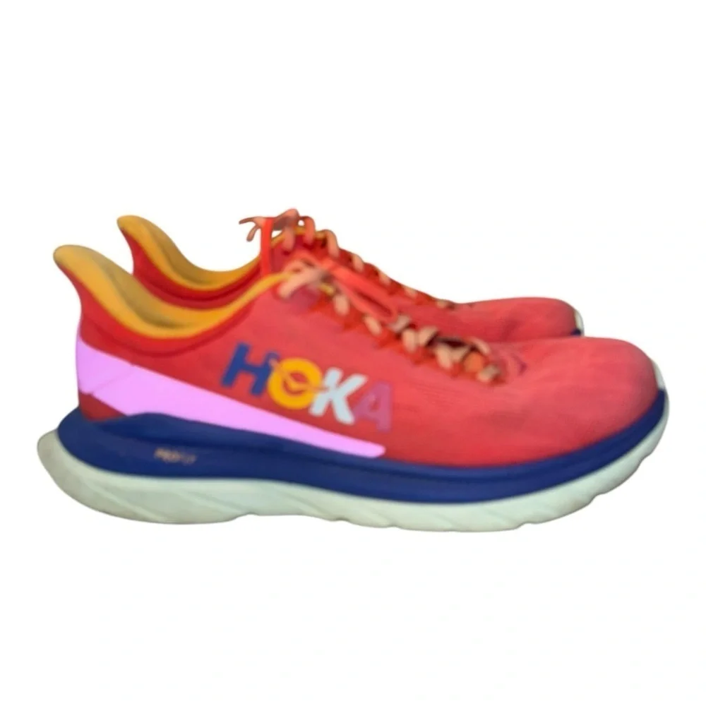 ▶️ Hoka ◀️ Mach 4 Multi Color Red/ Orange Gold Blue Colorway - Picture 5 of 14